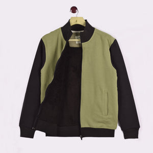 Stone Harbor Men's Jacket MEN'S STONE HARBOR CAMEL CONTRAST SLEEVE HEAVY FUR JACKET