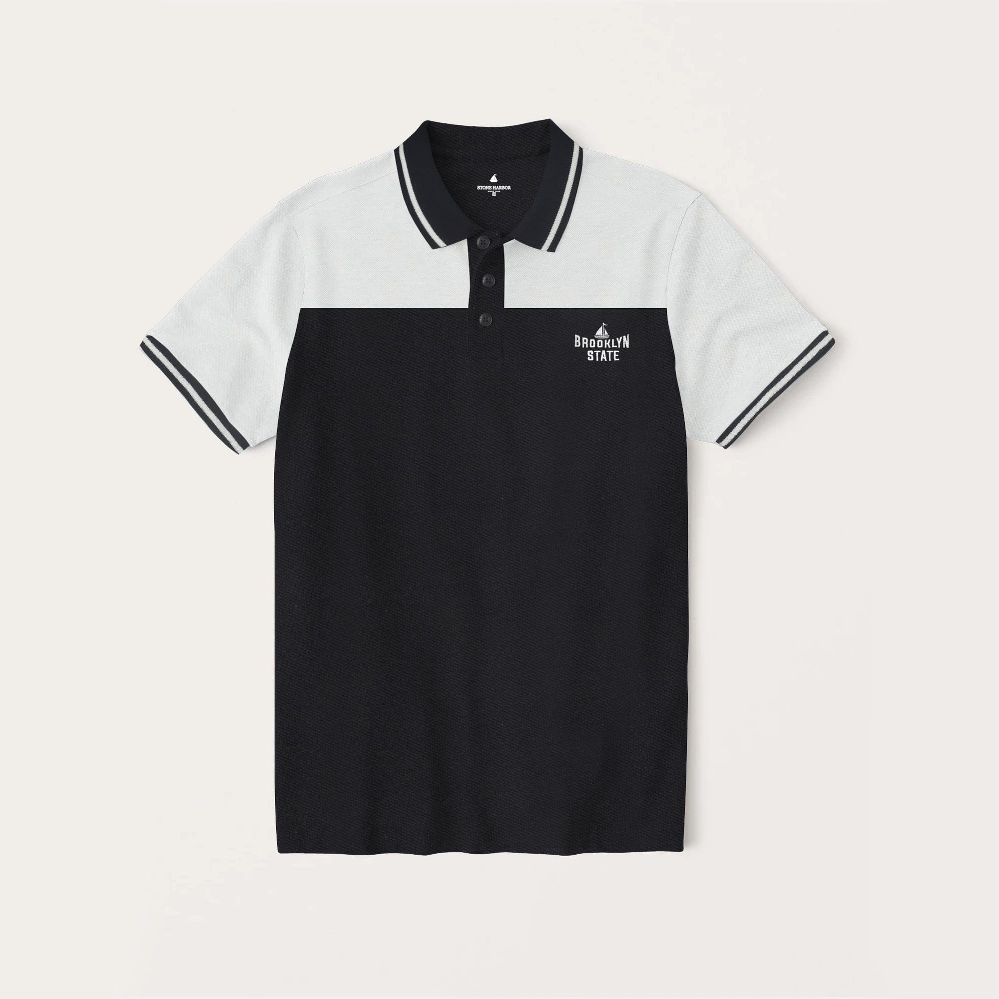 Stone Harbor Men's Polo Shirt MEN'S BLACK TIPPING POLO SHIRT