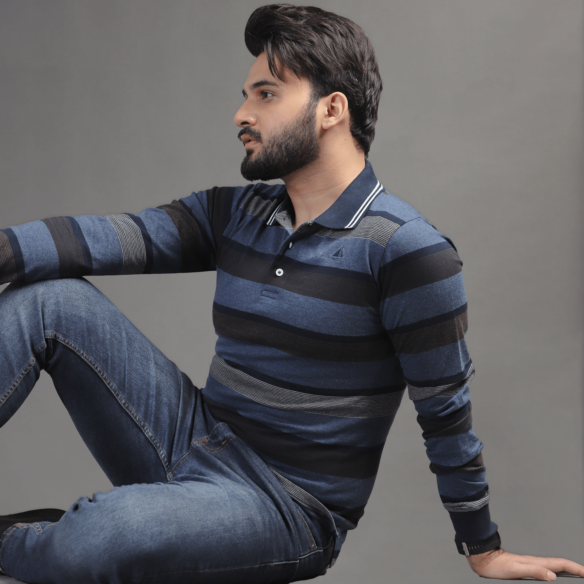Stone Harbor Men's Rugby Shirt MEN'S YARN DYED STRIPER RUGBY