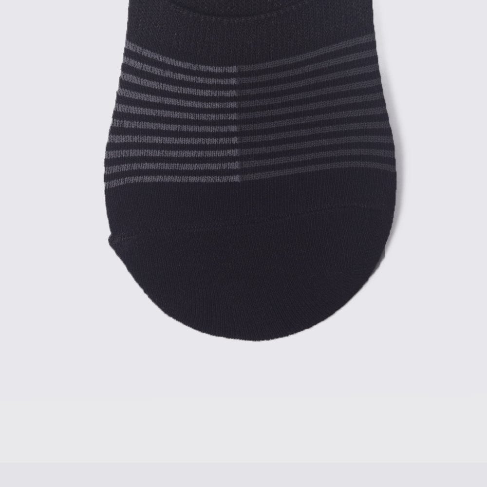 Stone Harbor Men's Socks MEN'S BLACK STRIPER INVISIBLE SOCKS