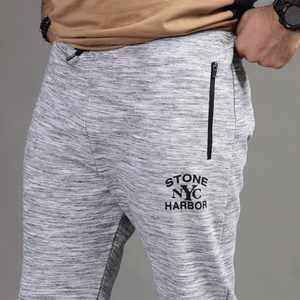 Stone Harbor Men's Sweat Pants MEN'S GREY TEXTURED JOGGER TROUSER