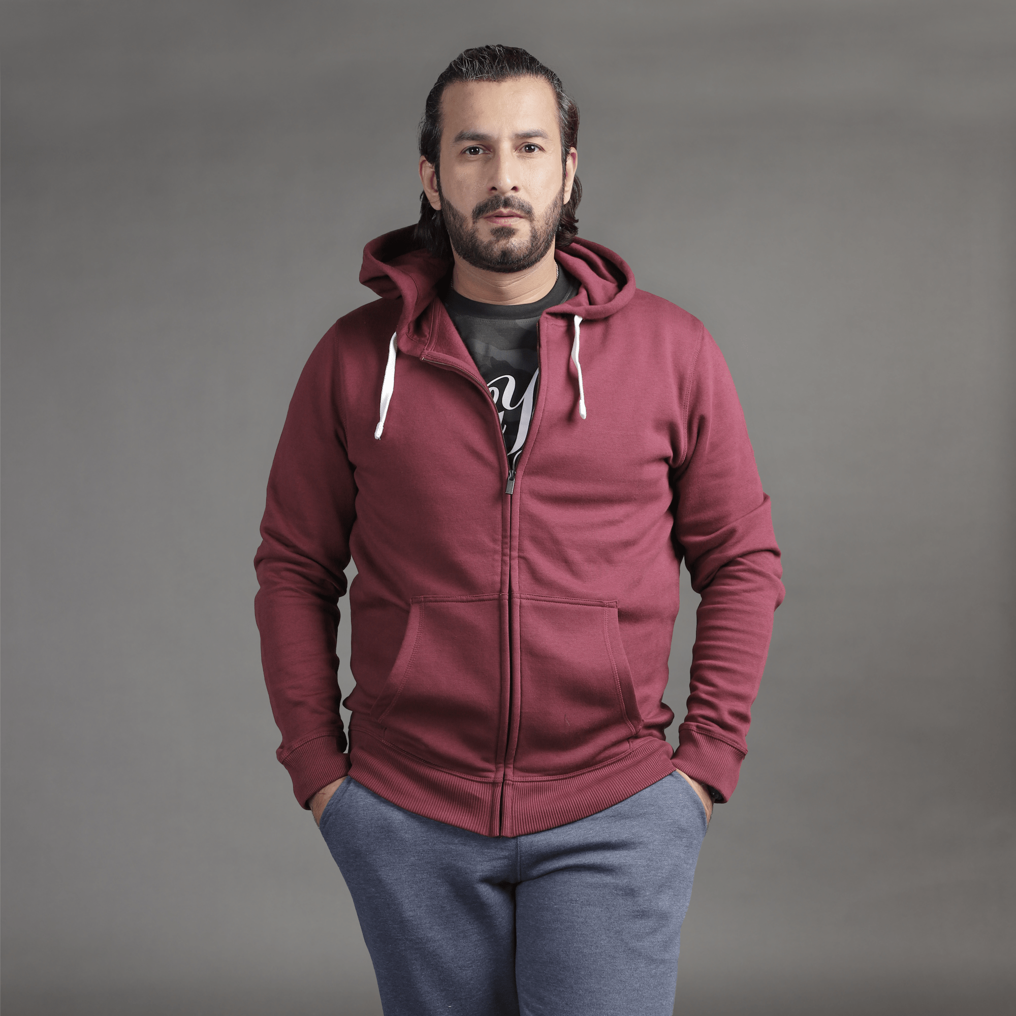 Stone Harbor Men's Sweatshirt MEN'S MAROON FLEECE HOODIE