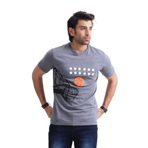Stone Harbor Men's T-Shirt Grey / S MEN'S GREY PRINTED TEE SHIRT