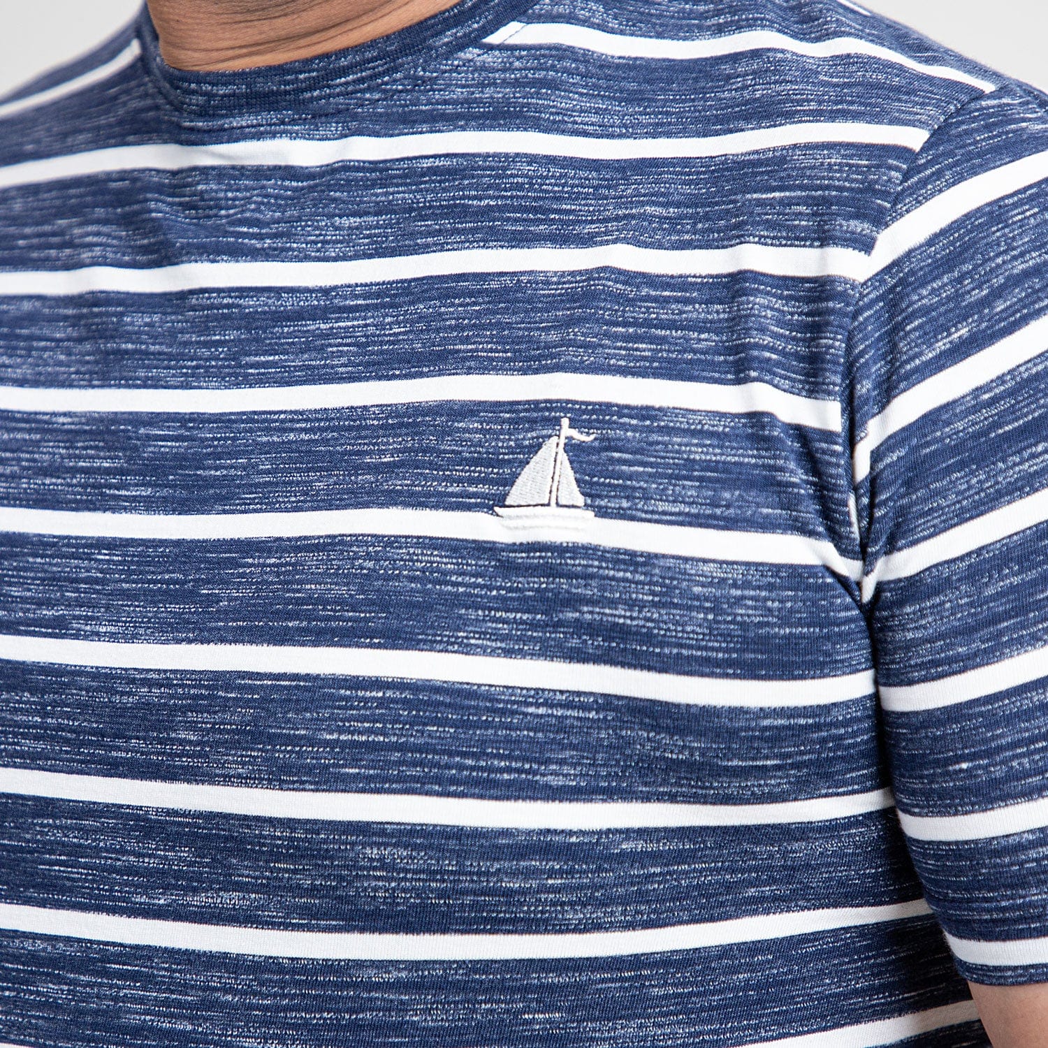Stone Harbor Men's T-Shirt MEN'S NAVY STRIPER CREW SHIRT