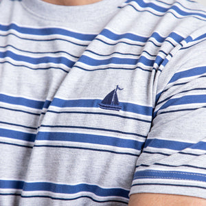 Stone Harbor Men's T-Shirt MEN'S STRIPER GREY CREW SHIRT