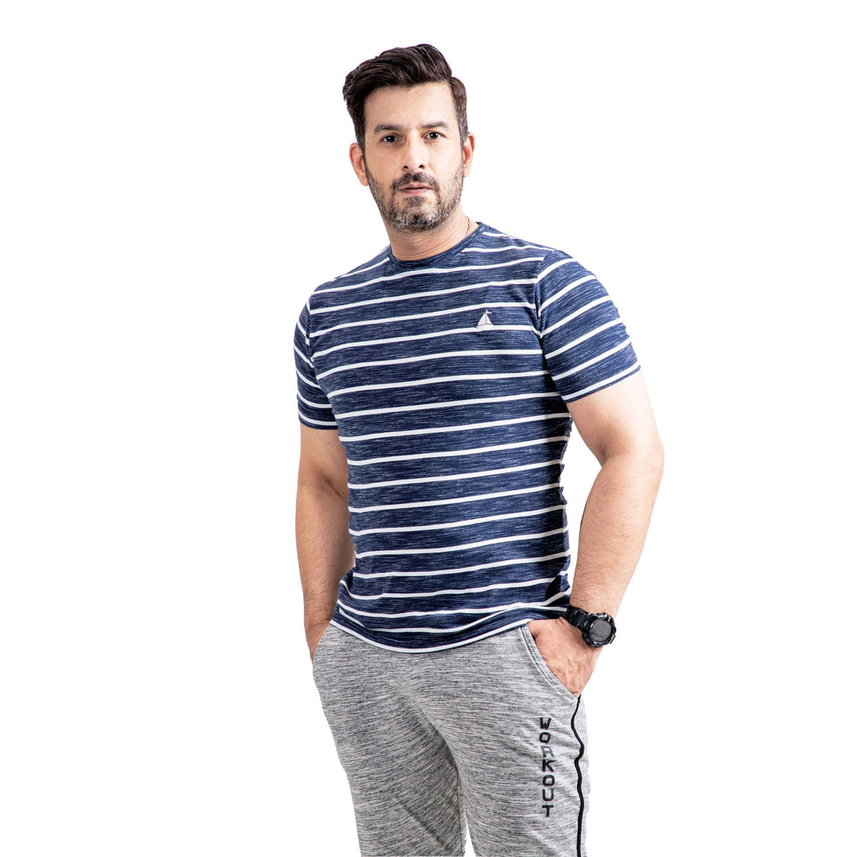 Stone Harbor Men&#39;s T-Shirt Navy / S MEN&#39;S NAVY STRIPER CREW SHIRT