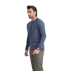 Stone Harbor Men's T-Shirt Navy / S MEN'S TEXTURED NAVY LONG SLEEVE TEE SHIRT