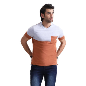 Stone Harbor Men's Tee Shirt Brick / S MEN'S BRICK CONTRASTING PANEL TEE SHIRT