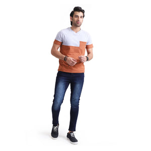 Stone Harbor Men's Tee Shirt MEN'S BRICK CONTRASTING PANEL TEE SHIRT