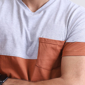 Stone Harbor Men's Tee Shirt MEN'S BRICK CONTRASTING PANEL TEE SHIRT