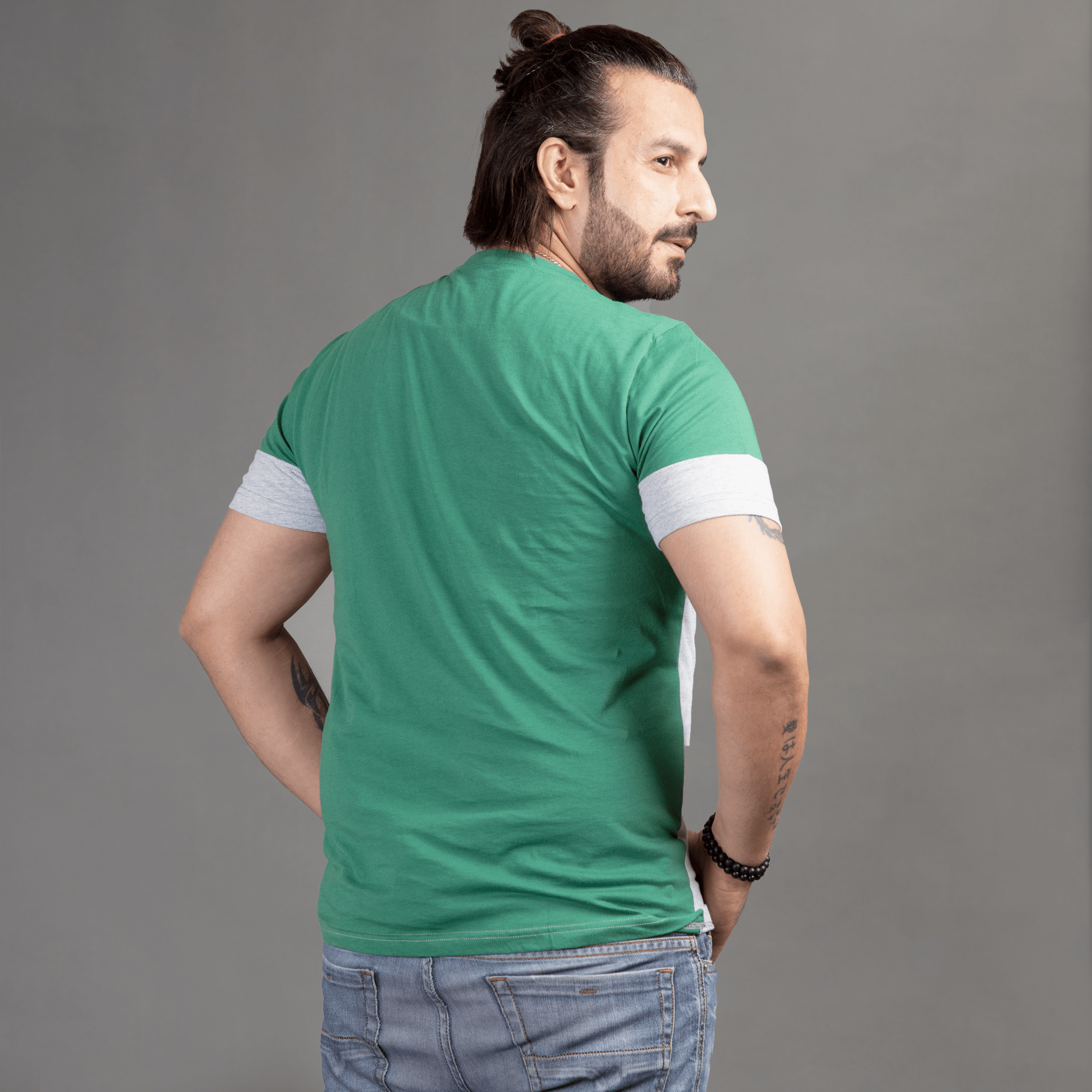 Stone Harbor Men's Tee Shirt Grey / Green / S MEN'S CLASSIC TWO PANELLED SHIRT