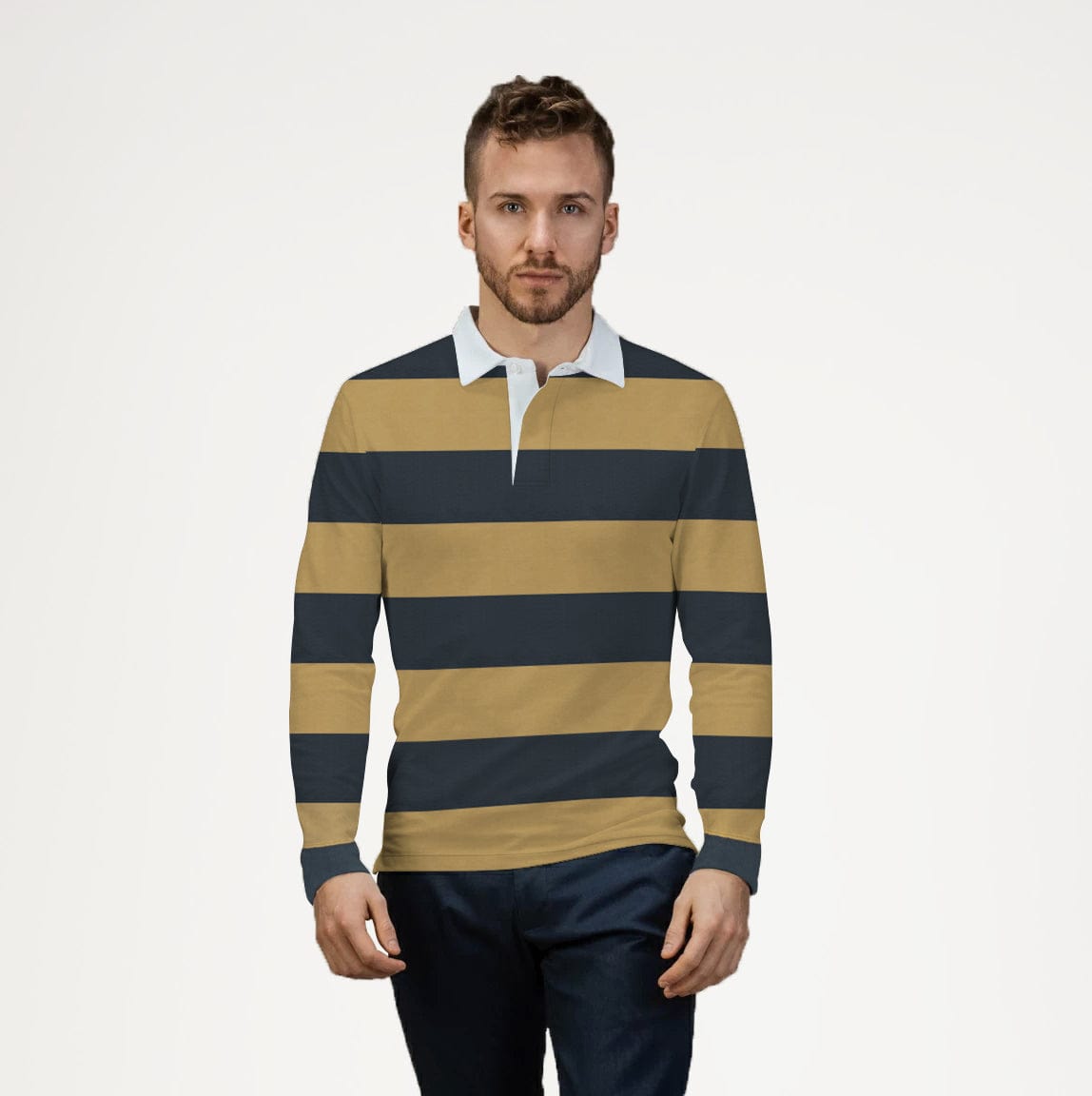 Stone Harbor Men's Tee Shirt MEN'S TREDNY LONG SLEEVES POLO