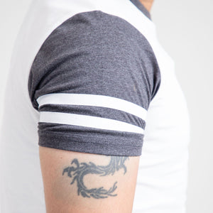 Stone Harbor Men's Tee Shirt MEN'S WHITE PANEL TRENDY TEE SHIRT