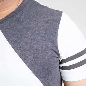 Stone Harbor Men's Tee Shirt MEN'S WHITE PANEL TRENDY TEE SHIRT