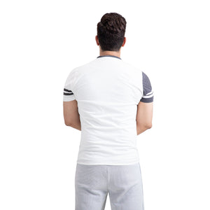 Stone Harbor Men's Tee Shirt MEN'S WHITE PANEL TRENDY TEE SHIRT