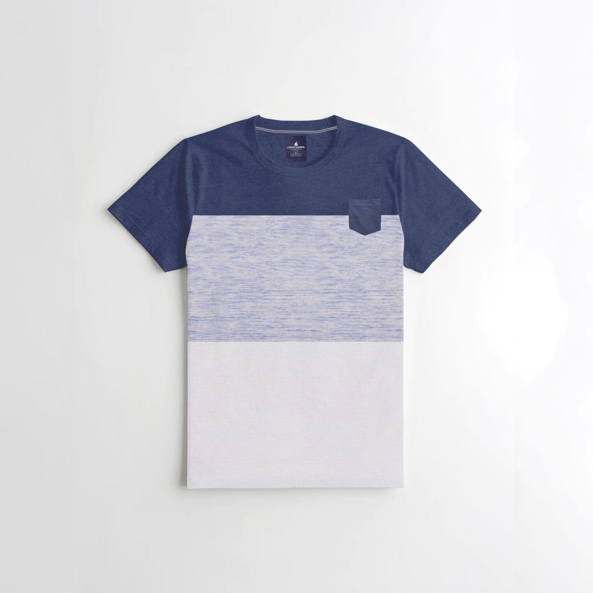 Stone Harbor Men's Tee Shirt White Striper / S MEN'S COLOR BLOCK POCKET TEE SHIRT
