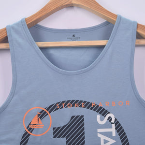 Stone Harbor Men's Vest MEN'S SLATE BLUE PRINTED GYM VEST