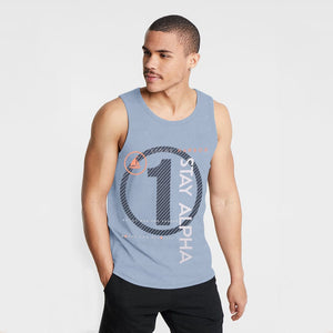Stone Harbor Men's Vest Slate Blue / S MEN'S SLATE BLUE PRINTED GYM VEST