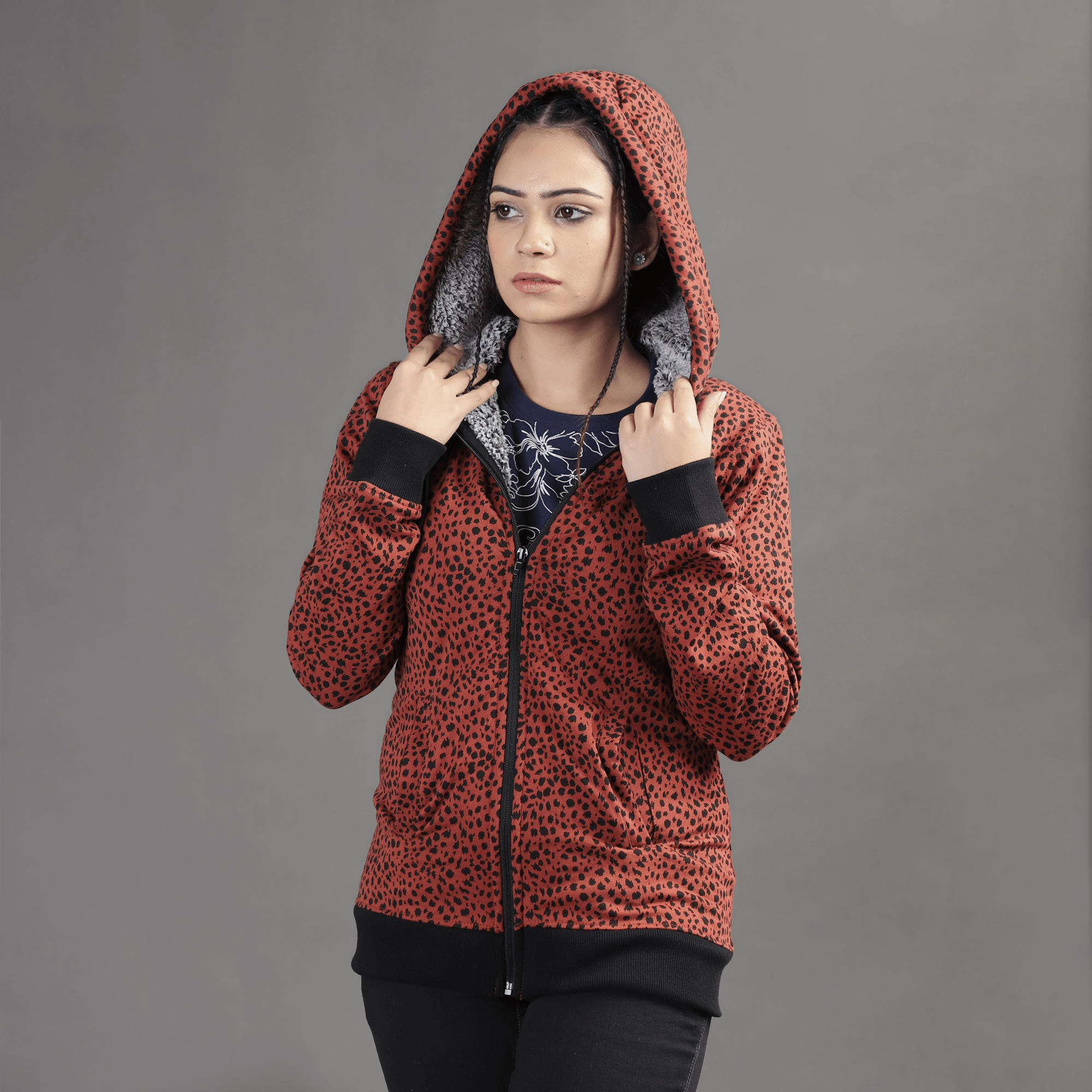 Fur hoodie womens online