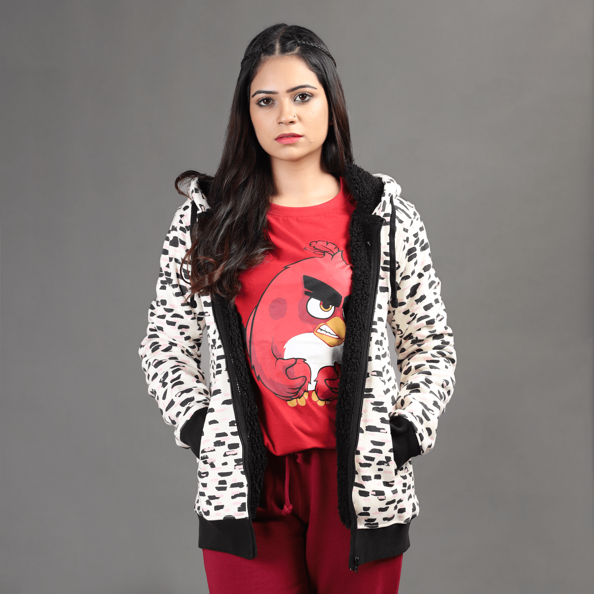 Girls fur lined hoodie sales