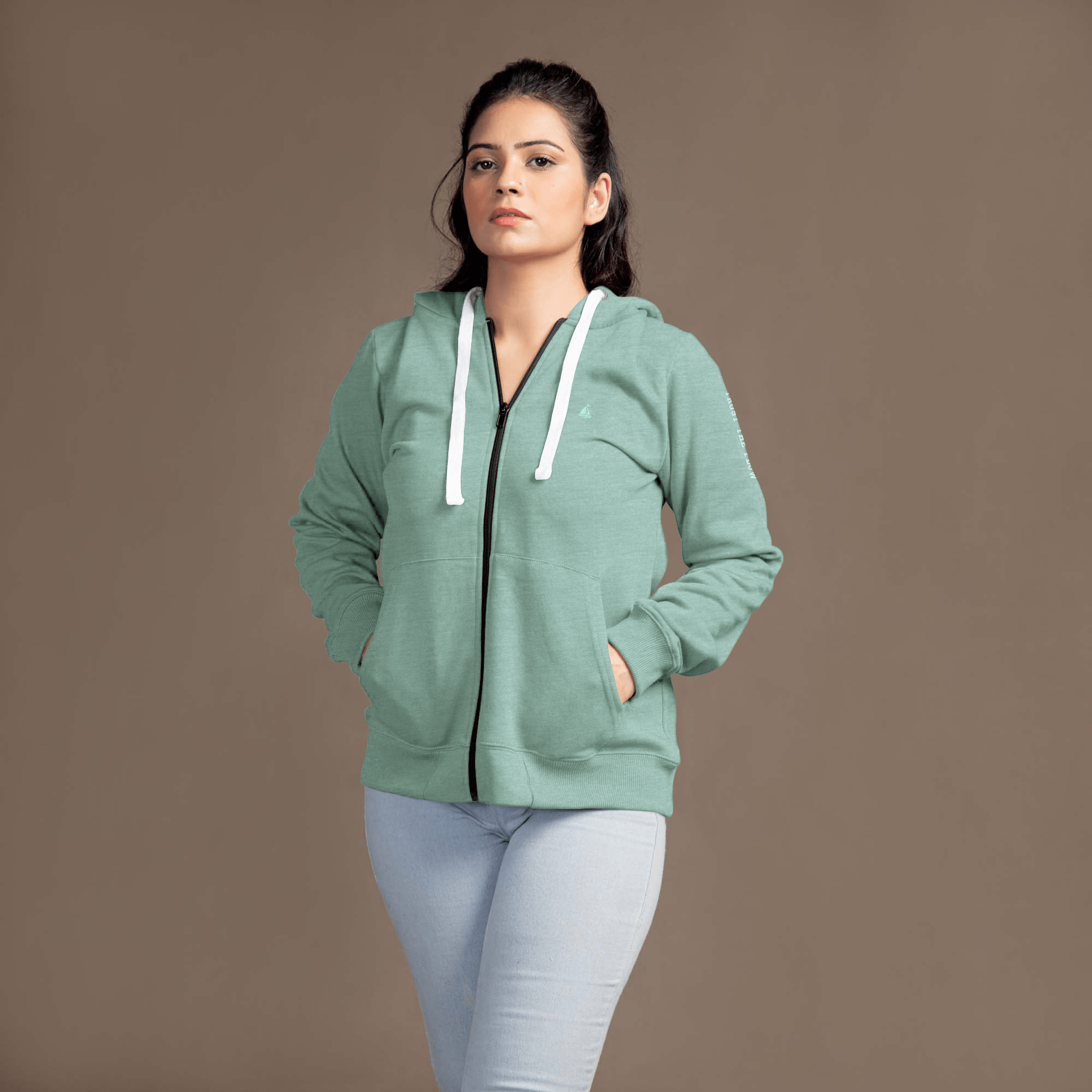 Stone Harbor Women Hoodie WOMEN'S FLEECE AQUA GREEN HOODIE