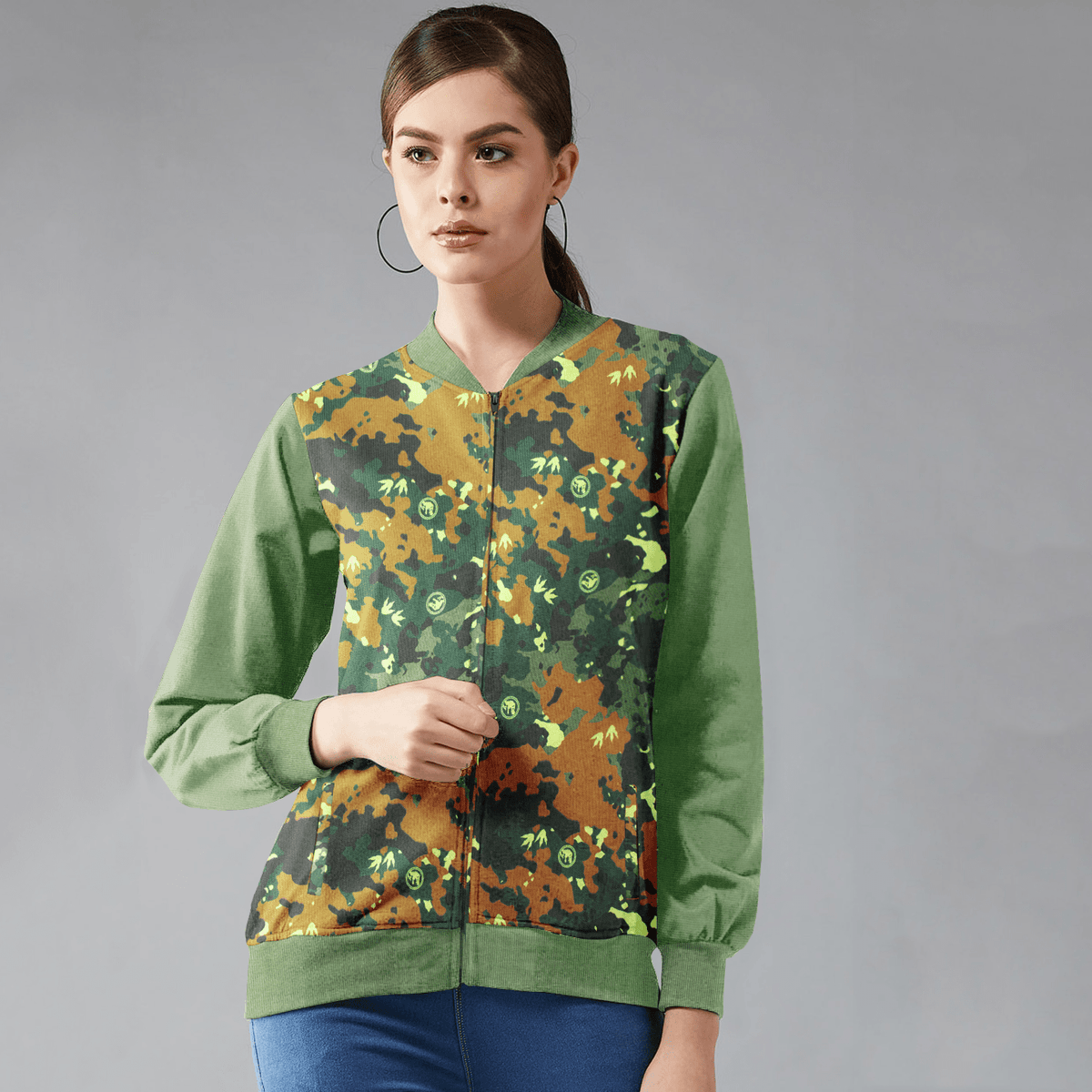 Stone Harbor Women Hoodie WOMEN&#39;S FLEECE GREEN FOREST JACKET