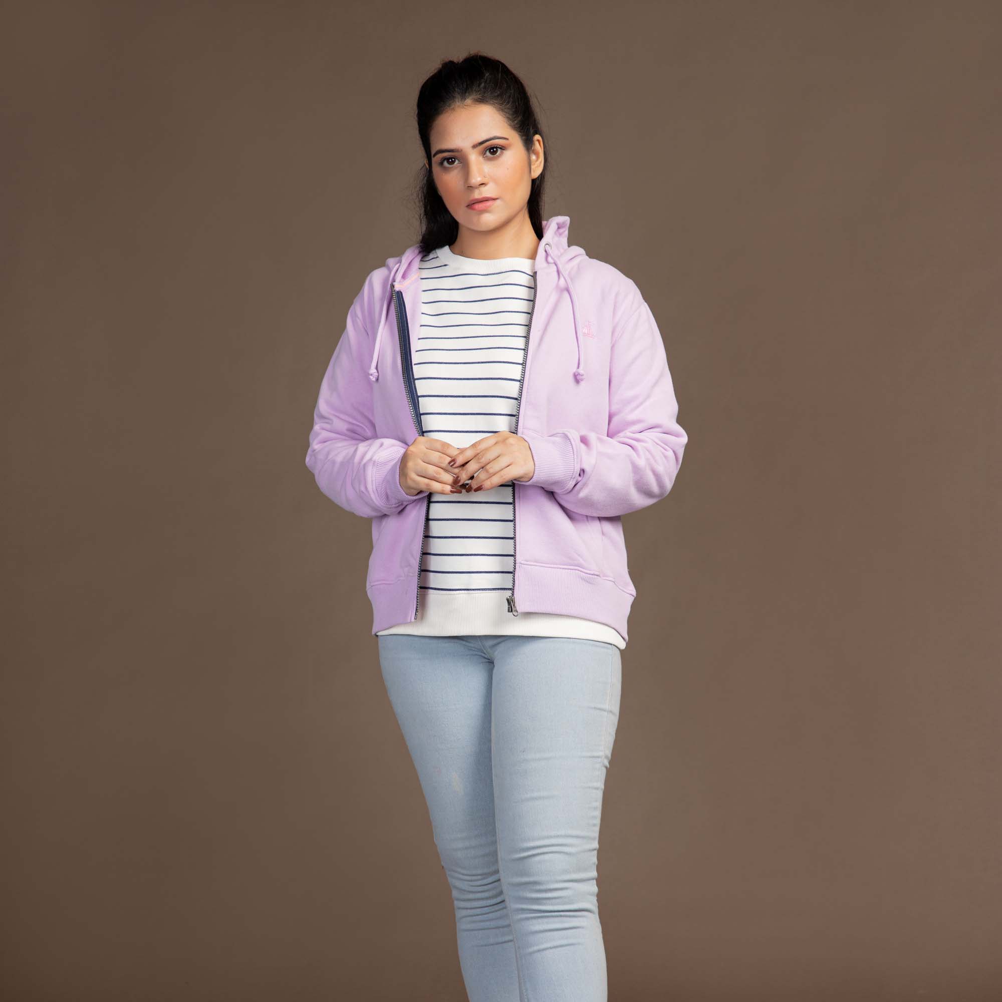 Stone Harbor Women Hoodie WOMEN'S LIGHT PURPLE FLEECE HOODIE