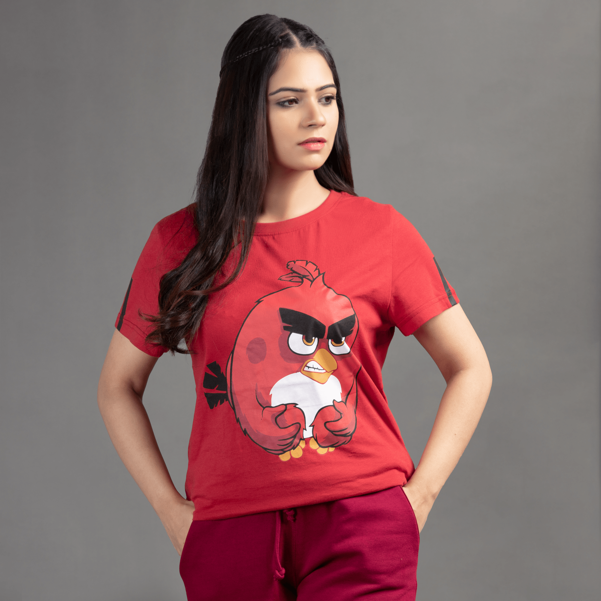 Stone Harbor Women T Shirt Red / S WOMEN'S VIBRANT RED ANGRY BIRD T-SHIRT