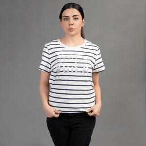 Stone Harbor Women T Shirt White Striper / S (10) WOMEN'S STRIPER GRAPHIC TEE SHIRT