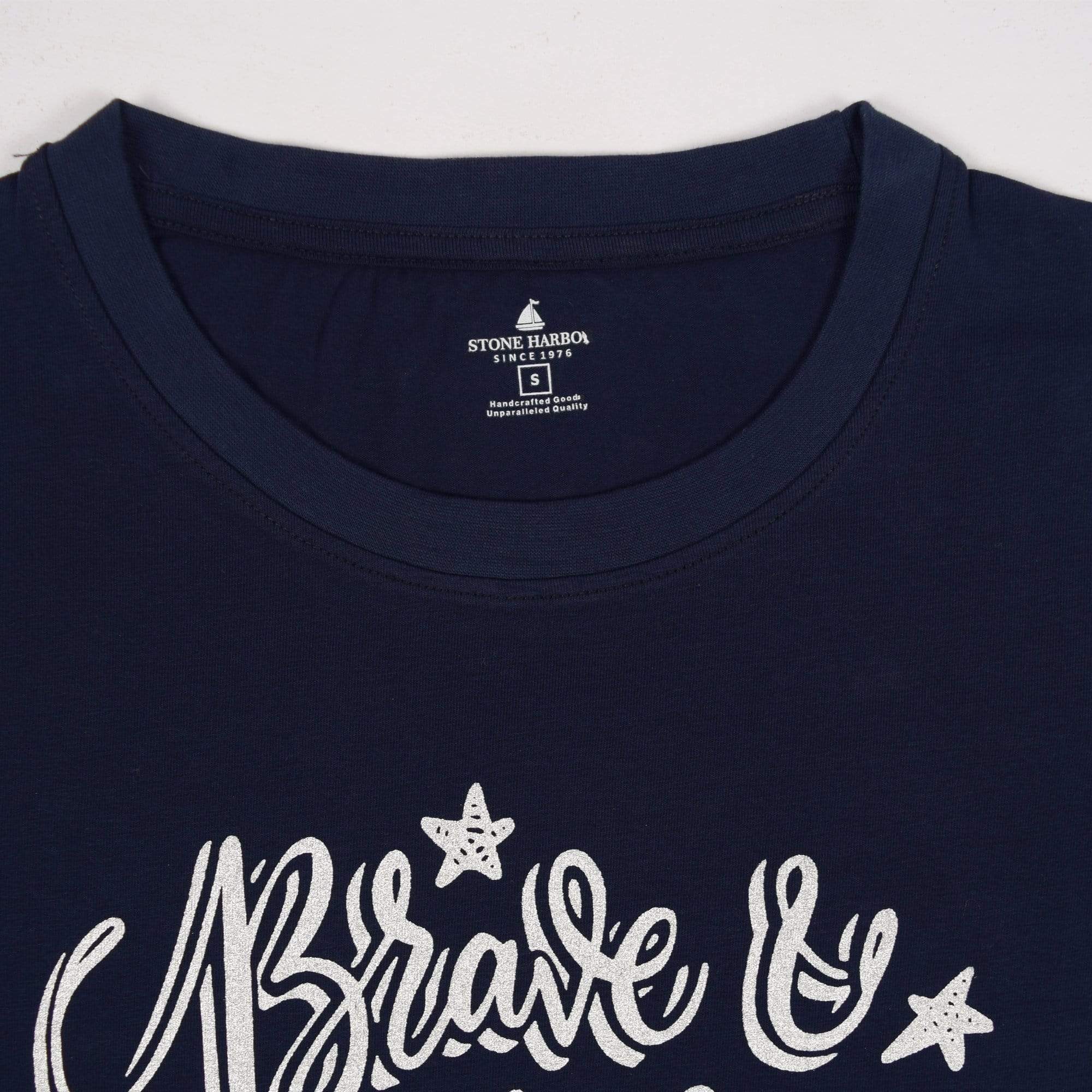 Stone Harbor Women T Shirt Navy / S-10 Women's Stone Harbor Brave & Free Tee Shirt