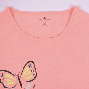 Stone Harbor Women T Shirt Women's Stone Harbor Butterfly Pink Tee Shirt