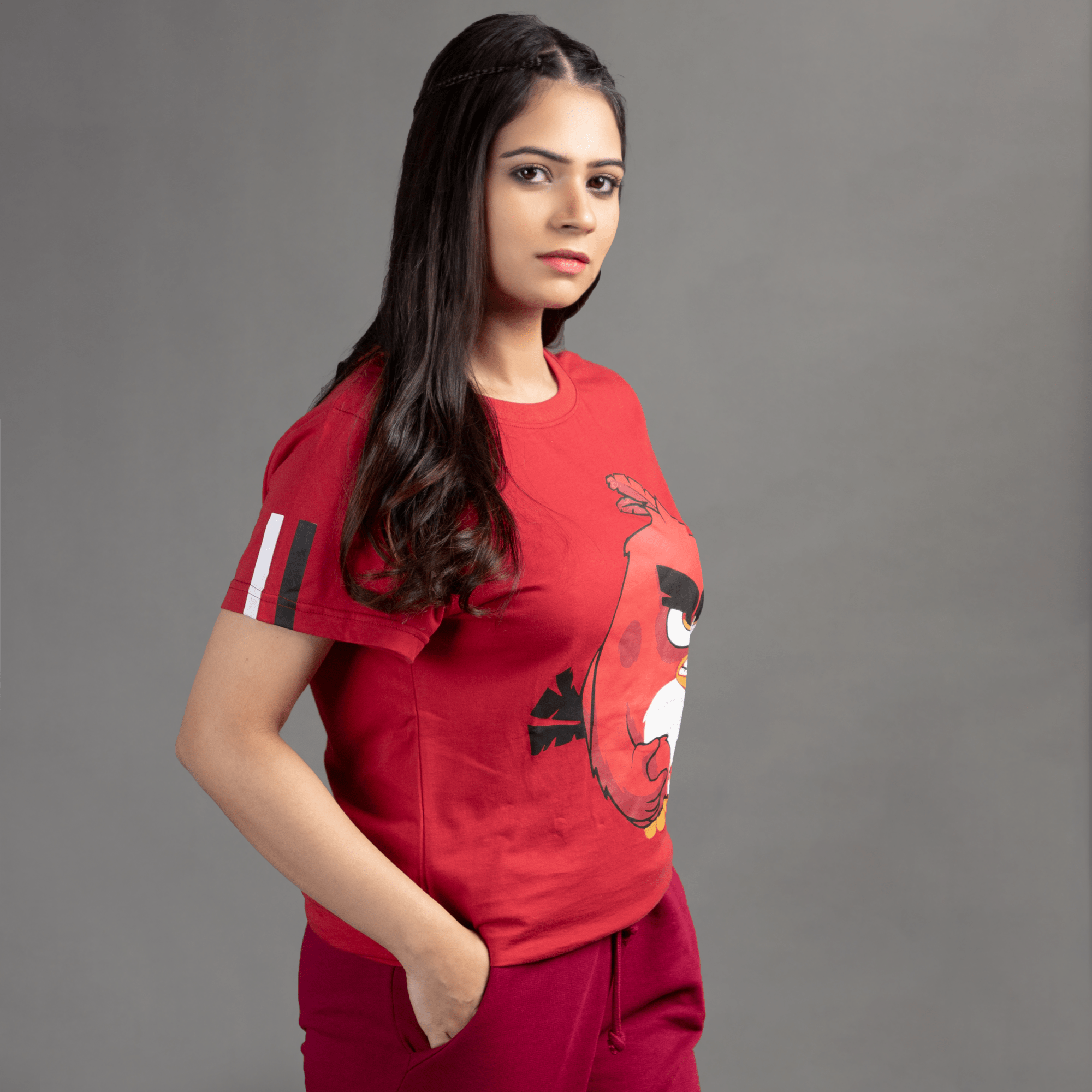 Stone Harbor Women T Shirt Red / S WOMEN'S VIBRANT RED ANGRY BIRD T-SHIRT